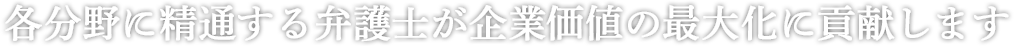 各分野に精通する弁護士が御社の利益の最大化を目指します